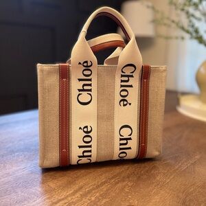 Chloé Small Tote, White- Brown 1, Single Size